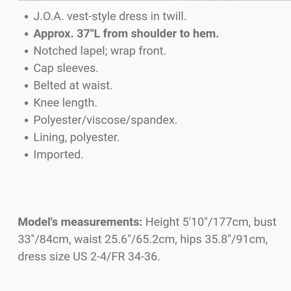 NWOT J.O.A. vest style dress in twill - Picture 3 of 5